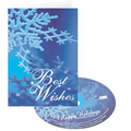 Blue Snowflake Best Wishes Holiday Greeting Card with Matching CD